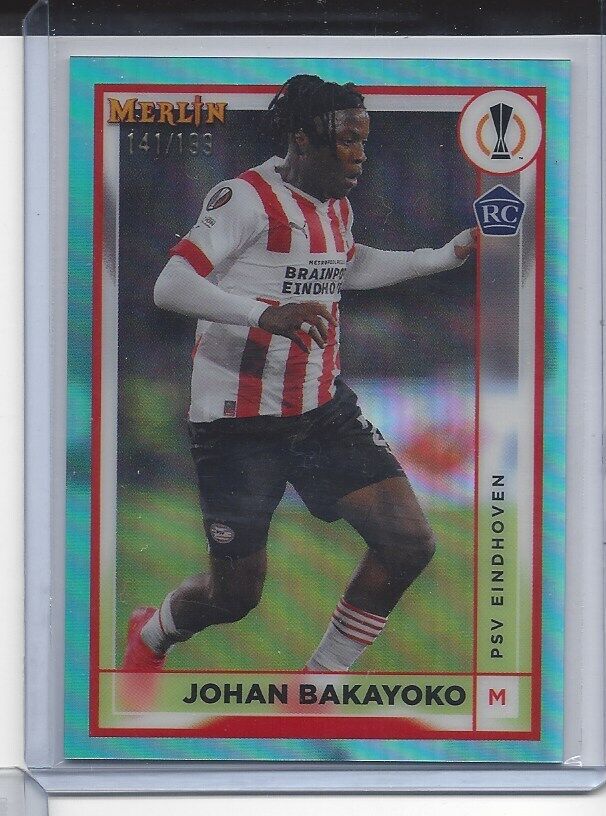 JOHAN BAKAYOKO 2022-23 TOPPS MERLIN CHROME AQUA REFRACTOR RC #D 141/199