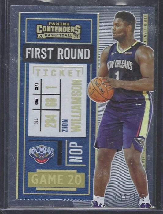 ZION WILLIAMSON 2020-21 CONTENDERS SILVER FOIL FIRST ROUND TICKET #D 087/149