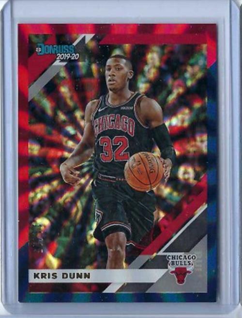 KRIS DUNN 2019-20 PANINI DONRUSS RED BLUE SPIRAL LASER #D 11/15