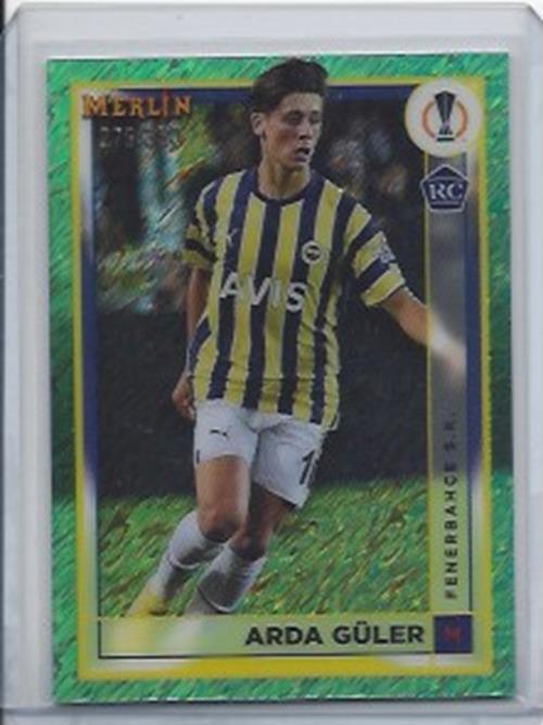 ARDA GULER 2022-23 TOPPS MERLIN CHROME GREEN SHIMMER REFRACTOR RC #D 279/350