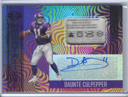 DAUNTE CULPEPPER 2021 ILLUSIONS IMMORTALIZED LAUNDRY TAG PATCH AUTO #D 1/1