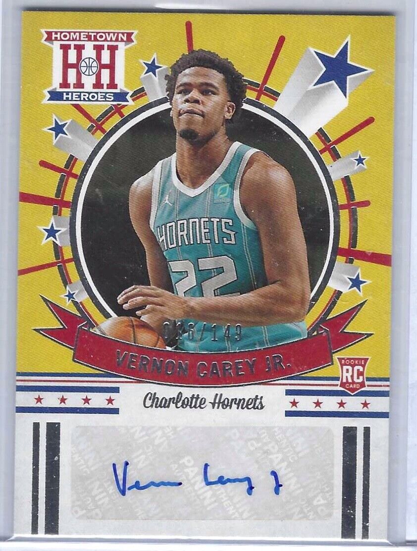 VERNON CAREY JR 2020-21 CHRONICLES HOMETOWN HEROES ROOKIE AUTO RC #D 016/149