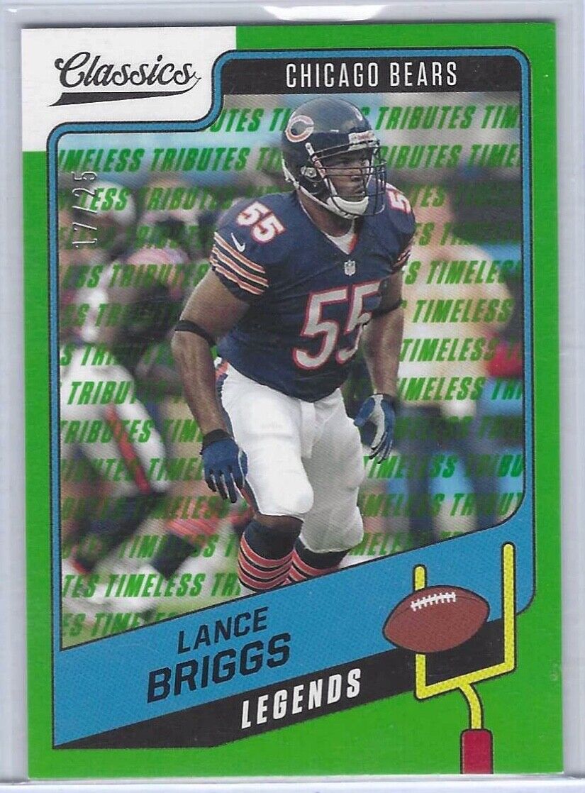 LANCE BRIGGS 2021 PANINI CLASSICS TIMELESS TRIBUTES GREEN #D 17/25