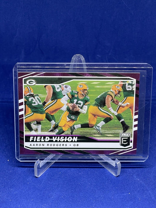 AARON RODGERS 2021 PANINI DONRUSS ELITE PURPLE #D 19/75