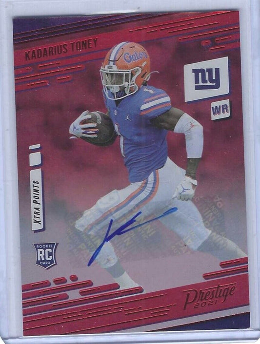 KADARIUS TONEY 2021 PANINI PRESTIGE RED XTRA POINTS ROOKIE AUTO RC #214