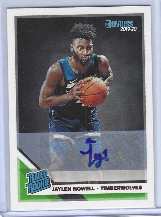 JAYLEN NOWELL 2019-20 PANINI DONRUSS RATED ROOKIE AUTO RC #240