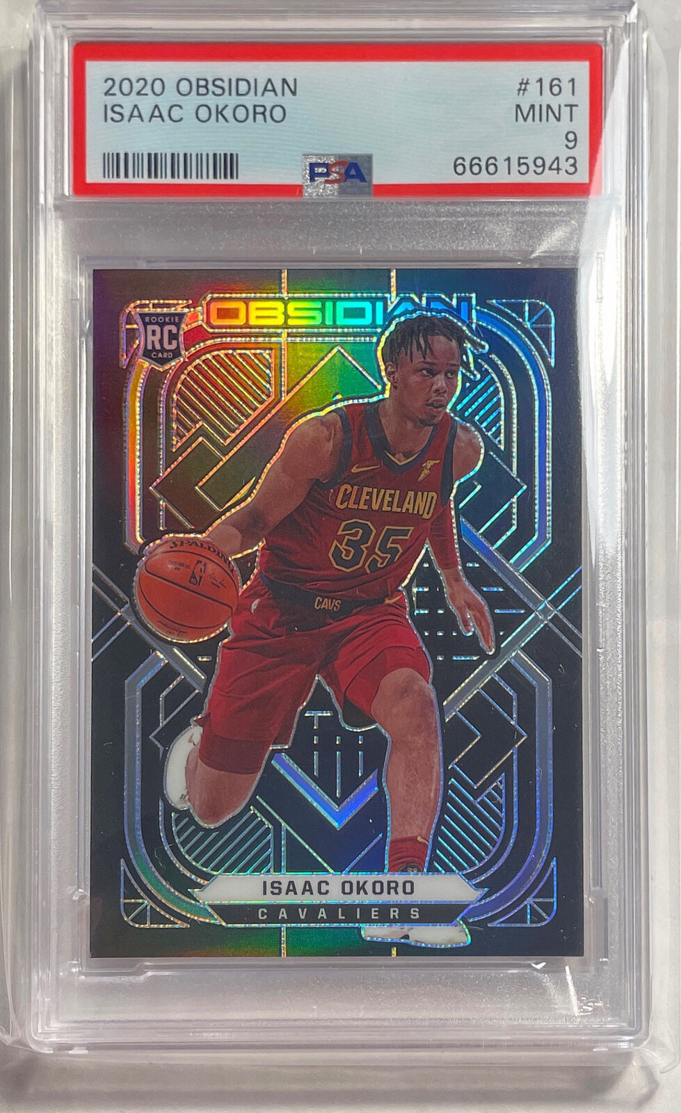 ISAAC OKORO 2020-21 PANINI OBSIDIAN TRUE ROOKIE RC #161 PSA 9 MINT POP 3