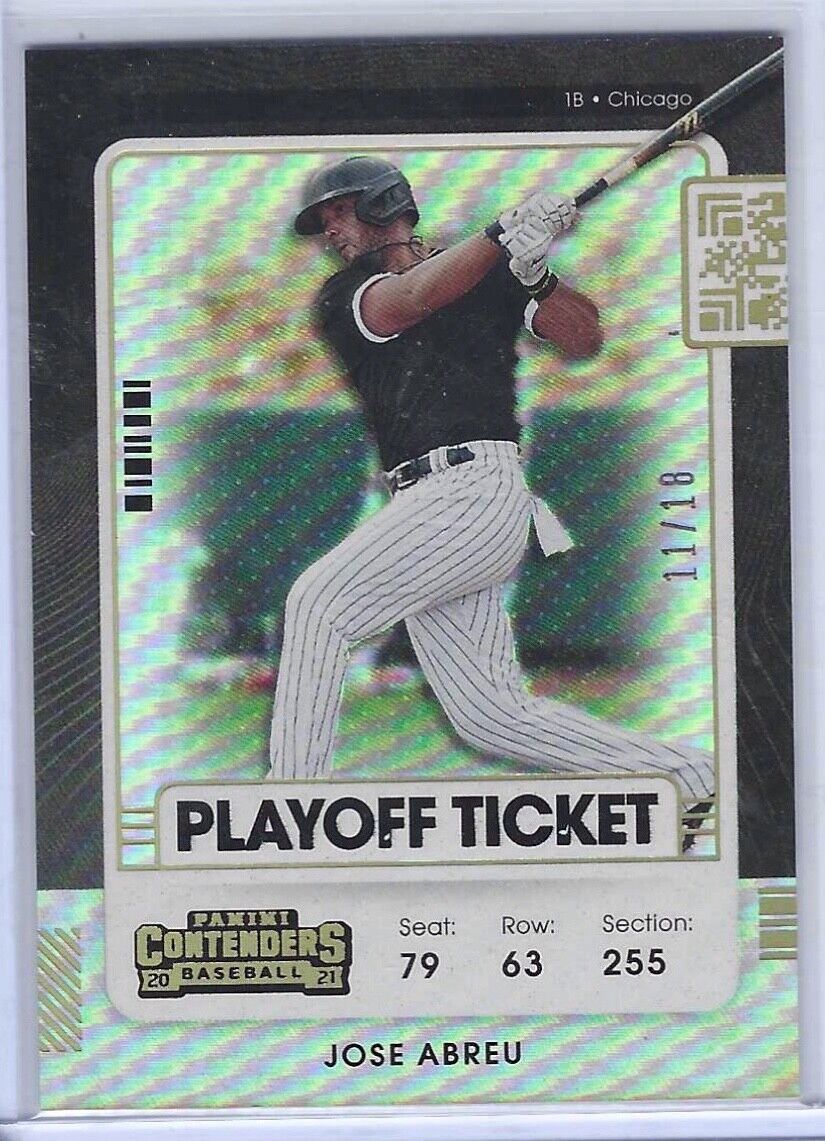 JOSE ABREU 2021 PANINI CONTENDERS SILVER FOIL PLAYOFF TICKET #D 11/18