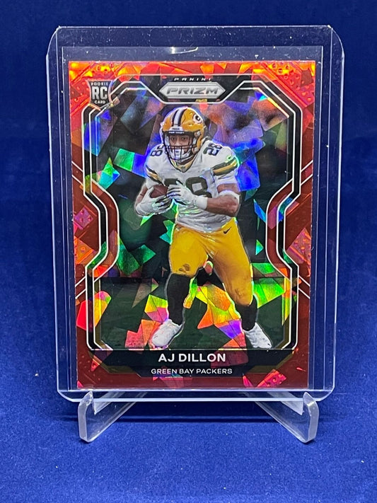 AJ DILLON 2020 PANINI PRIZM RED ICE PRIZM ROOKIE RC #364
