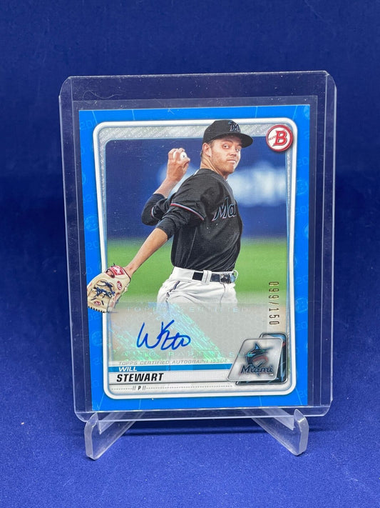 WILL STEWART 2020 BOWMAN PROSPECTS BLUE AUTO PROSPECT #D 99/150