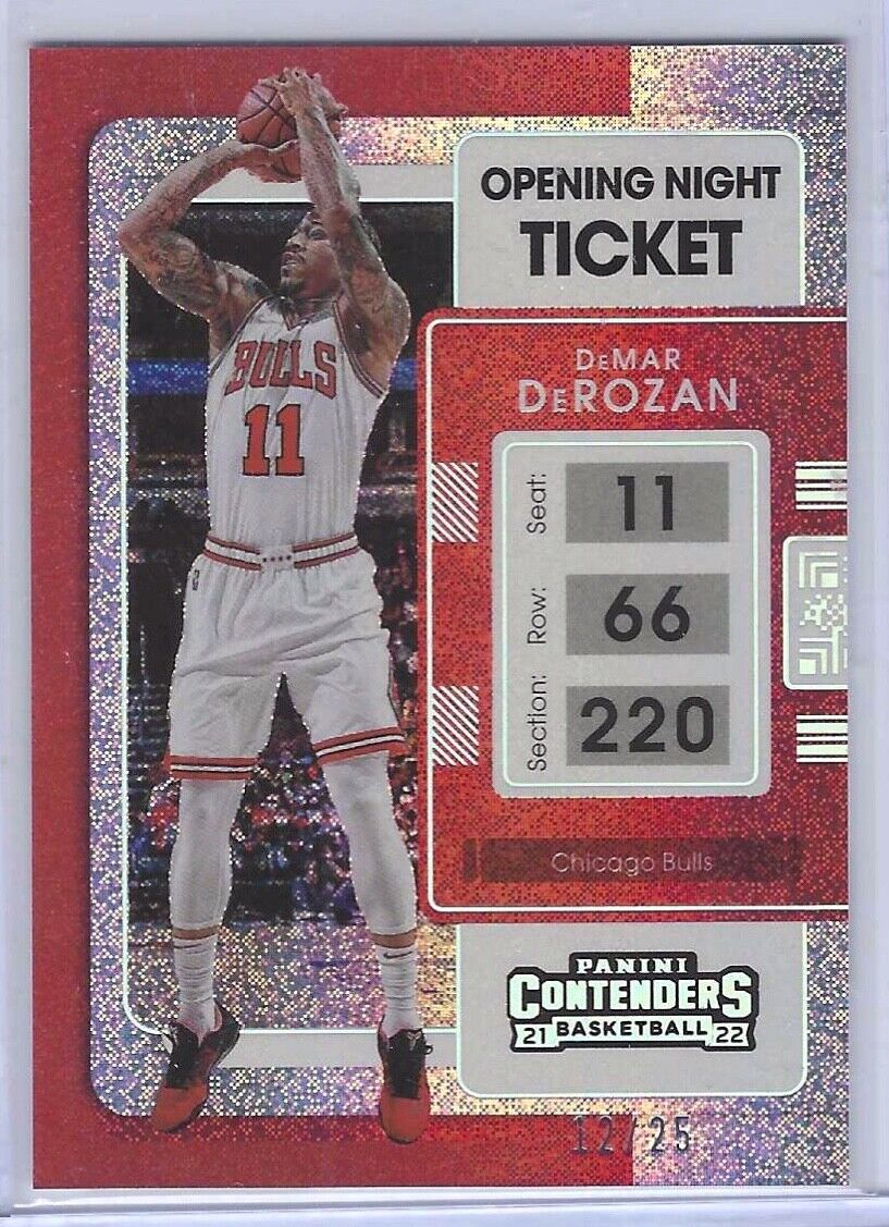 DEMAR DEROZAN 2021-22 PANINI CONTENDERS OPENING DAY TICKET SPARKLE #D 12/25
