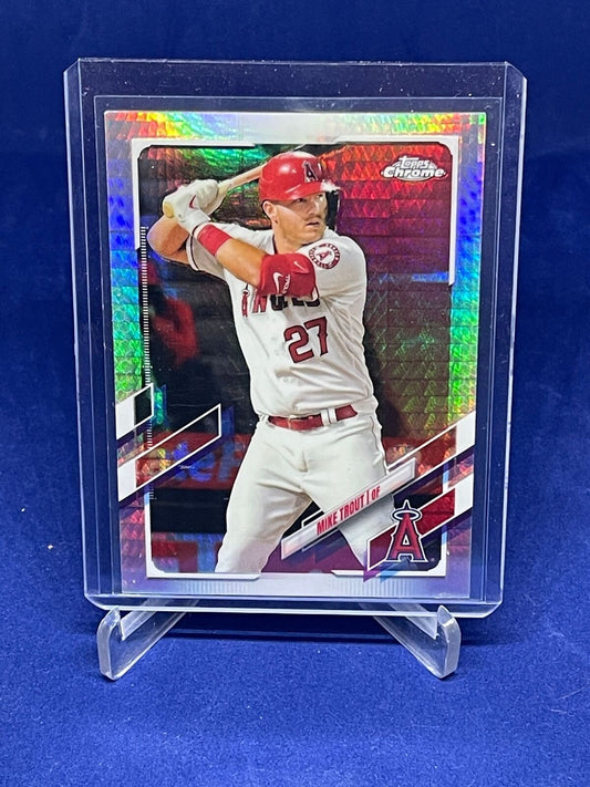 MIKE TROUT 2021 TOPPS CHROME PRISM REFRACTOR #27