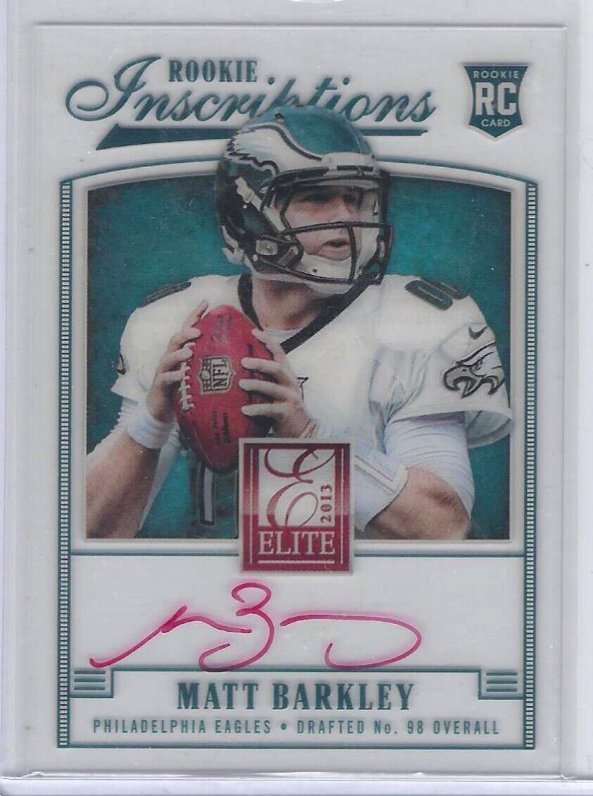 MATT BARKLEY 2013 DONRUSS ELITE ROOKIE INSCRIPTIONS RED INK ACETATE AUTO RC #2