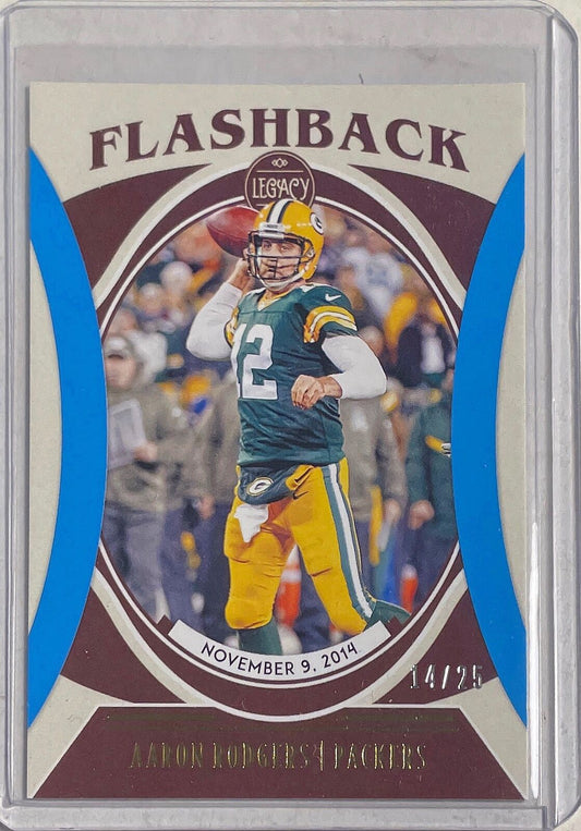 AARON RODGERS 2021 PANINI LEGACY FLASHBACK LIGHT BLUE #D 14/25