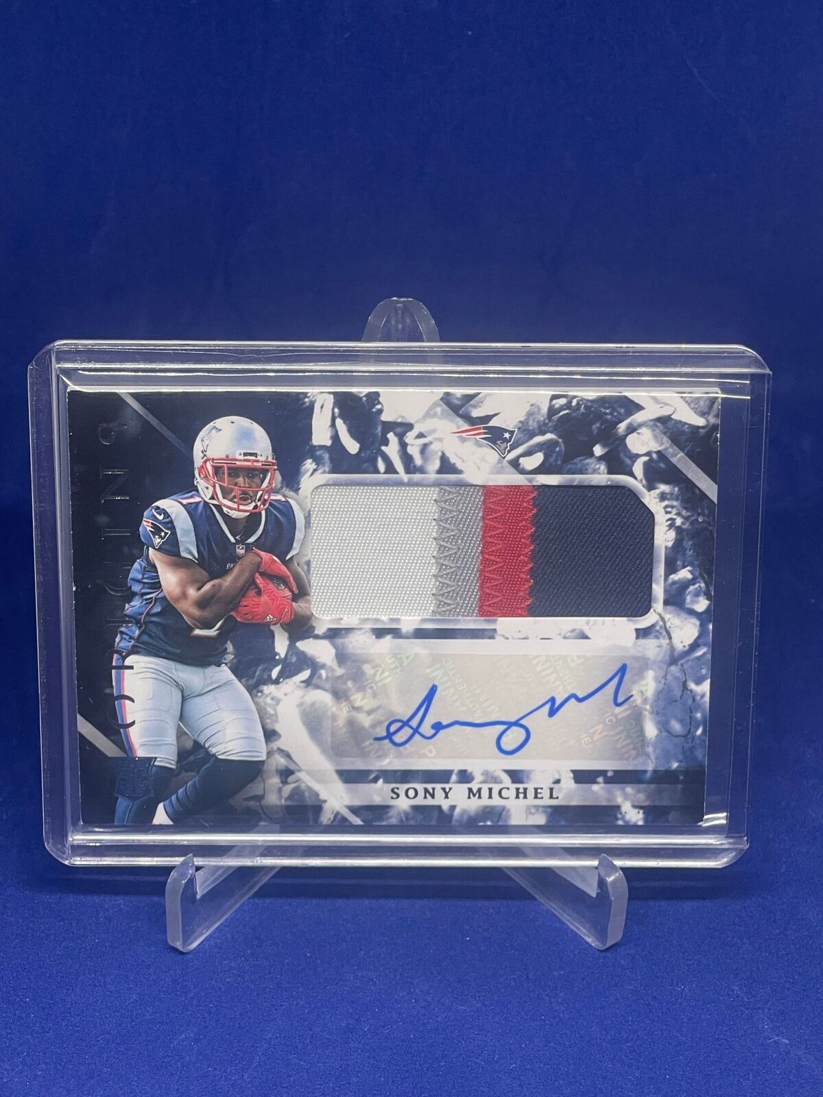 SONY MICHEL 2018 PANINI ORIGINS RPA PATCH AUTO ROOKIE RC #109