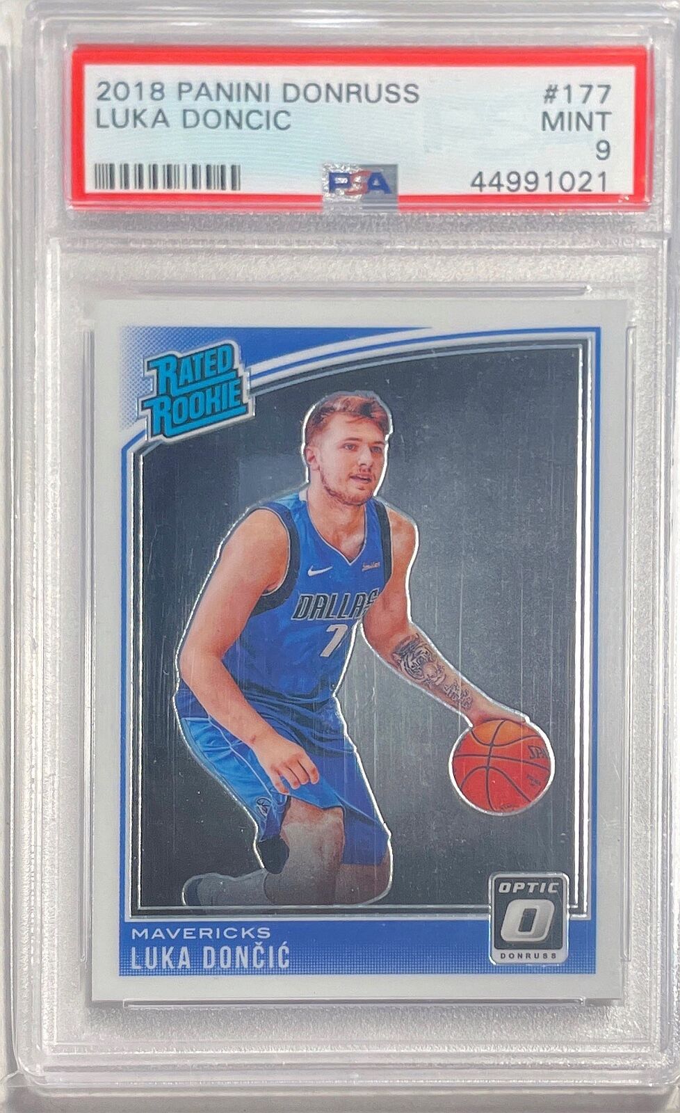 LUKA DONCIC 2018-19 PANINI DONRUSS RATED ROOKIE ROOKIE RC #177 PSA 9 MINT