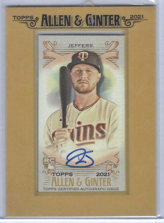 RYAN JEFFERS 2021 TOPPS ALLEN AND GINTER MINI FRAMED ON CARD AUTO RC #FMA-RJE