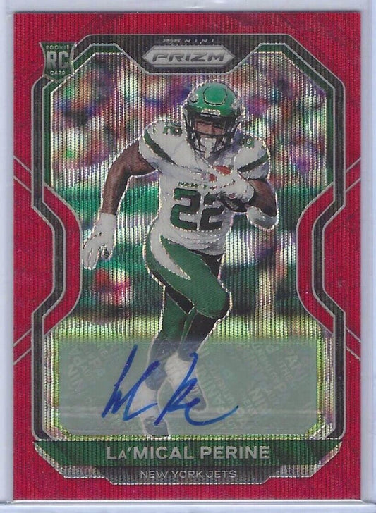 LA'MICAL PERINE 2020 PANINI PRIZM RED WAVE PRIZM ROOKIE AUTO RC #D 077/149