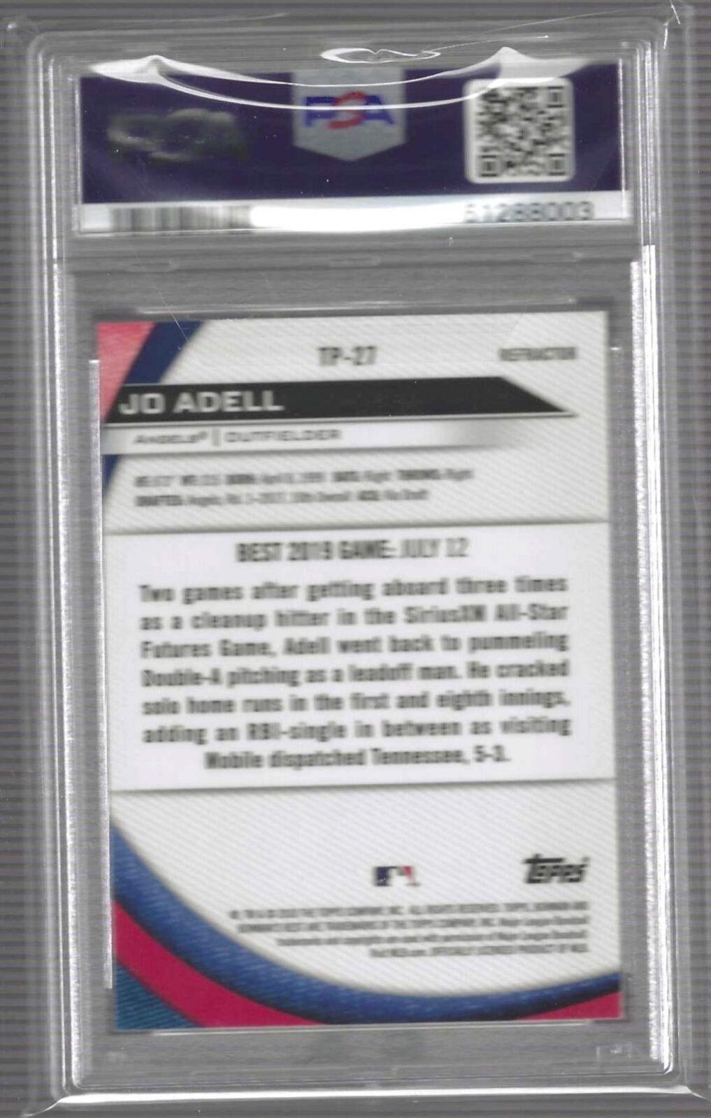 JO ADELL 2020 BOWMANS BEST TOP PROSPECTS REFRACTOR #TP-27 PSA 10 POP 14