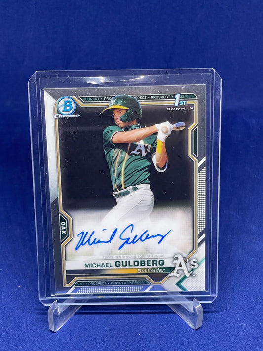 MICHAEL GULDBERG 2021 BOWMAN CHROME 1ST ON CARD AUTO PROSPECT