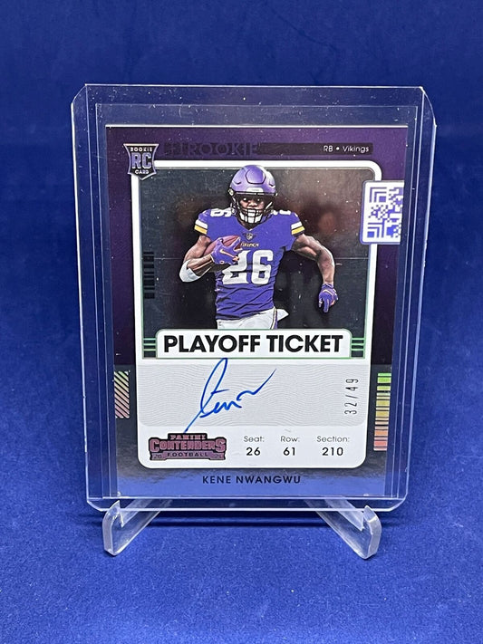 KENE NWANGWU 2021 PANINI CONTENDERS PLAYOFF TICKET AUTO ROOKIE RC #D 32/49
