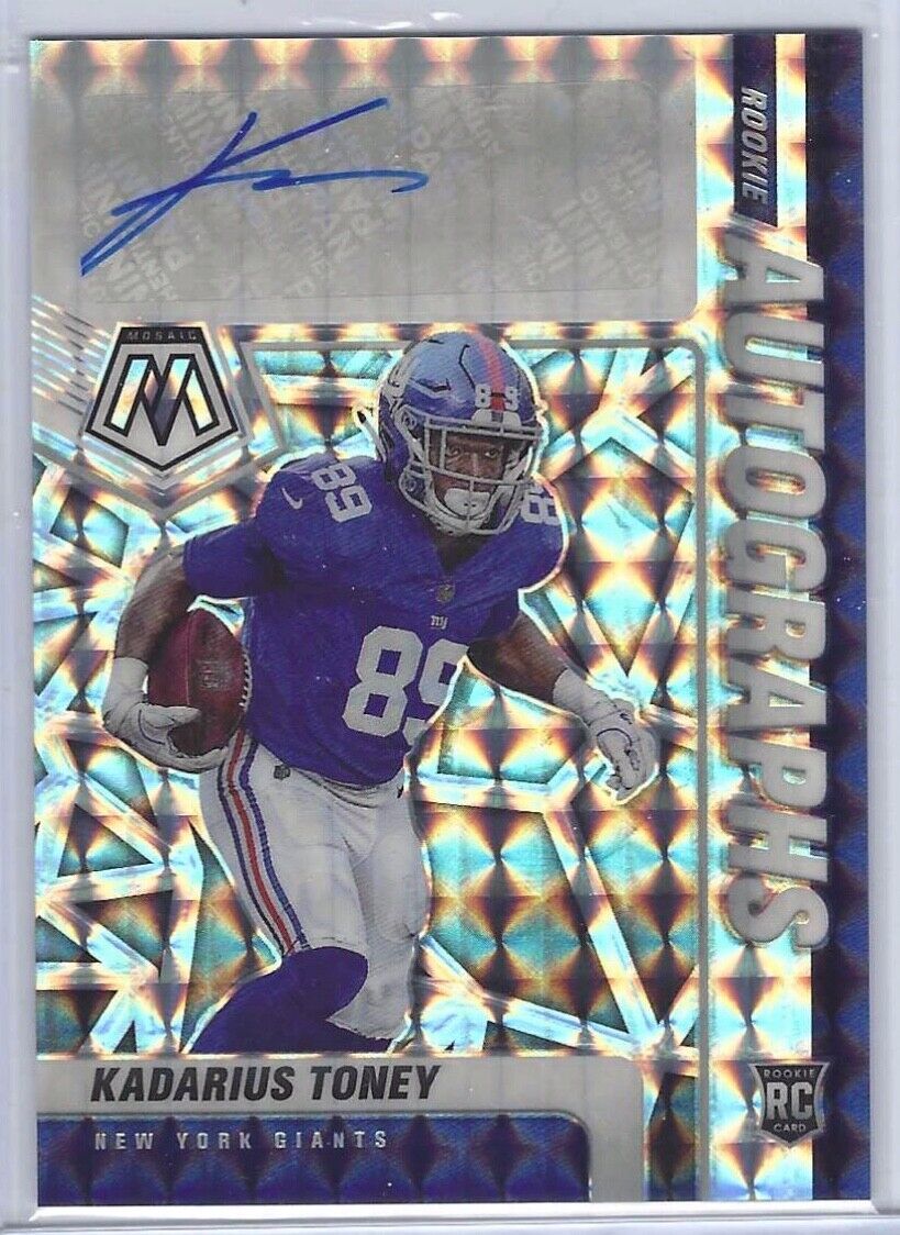 KADARIUS TONEY 2021 PANINI MOSAIC SILVER MOSAIC PRIZM ROOKIE AUTO RC #RA-12