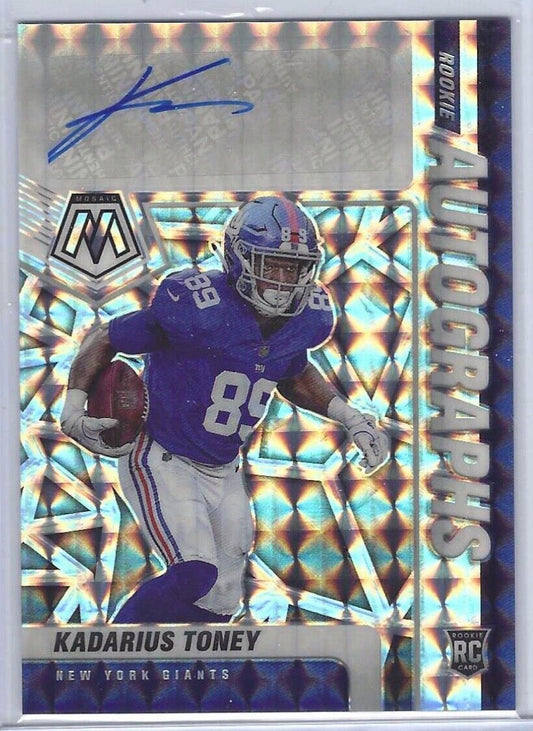 KADARIUS TONEY 2021 PANINI MOSAIC SILVER MOSAIC PRIZM ROOKIE AUTO RC #RA-12