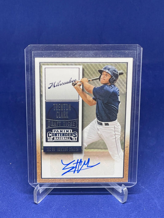 TRENTON CLARK 2015 PANINI CONTENDERS DRAFT TICKET AUTO ROOKIE RC #5
