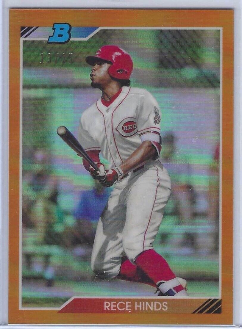 RECE HINDS 2020 BOWMAN CHROME RETRO ORANGE REFRACTOR PROSPECT #D 13/25