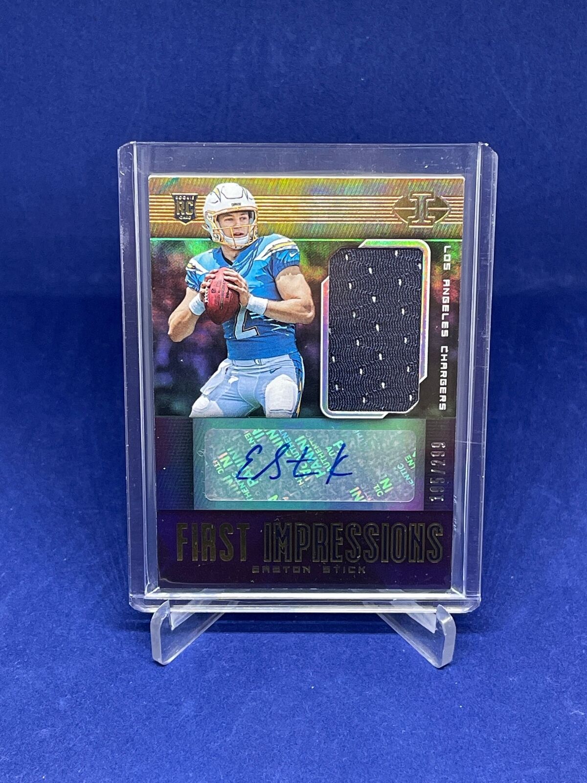 EASTON STICK 2019 PANINI ILLUSIONS FIRST IMPRESSIONS JERSEY AUTO RC #D 105/299