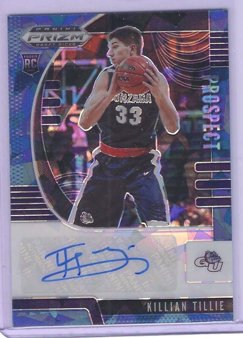 KILLIAN TITTLE 2020 PANINI PRIZM DRAFT PICKS BLUE CRACKED ICE AUTO RC #D 09/75