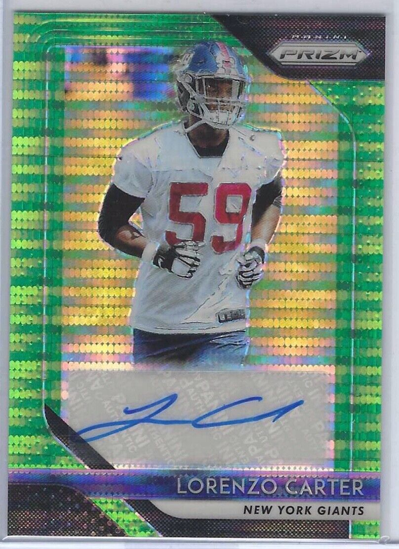 LORENZO CARTER 2018 PANINI PRIZM GREEN PULSAR PRIZM AUTO RC #RA-LC