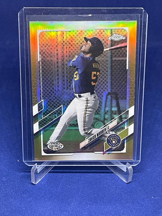 ZAVIER WARREN 2021 TOPPS CHROME DEBUT GOLD REFRACTOR PROSPECT #D 21/50