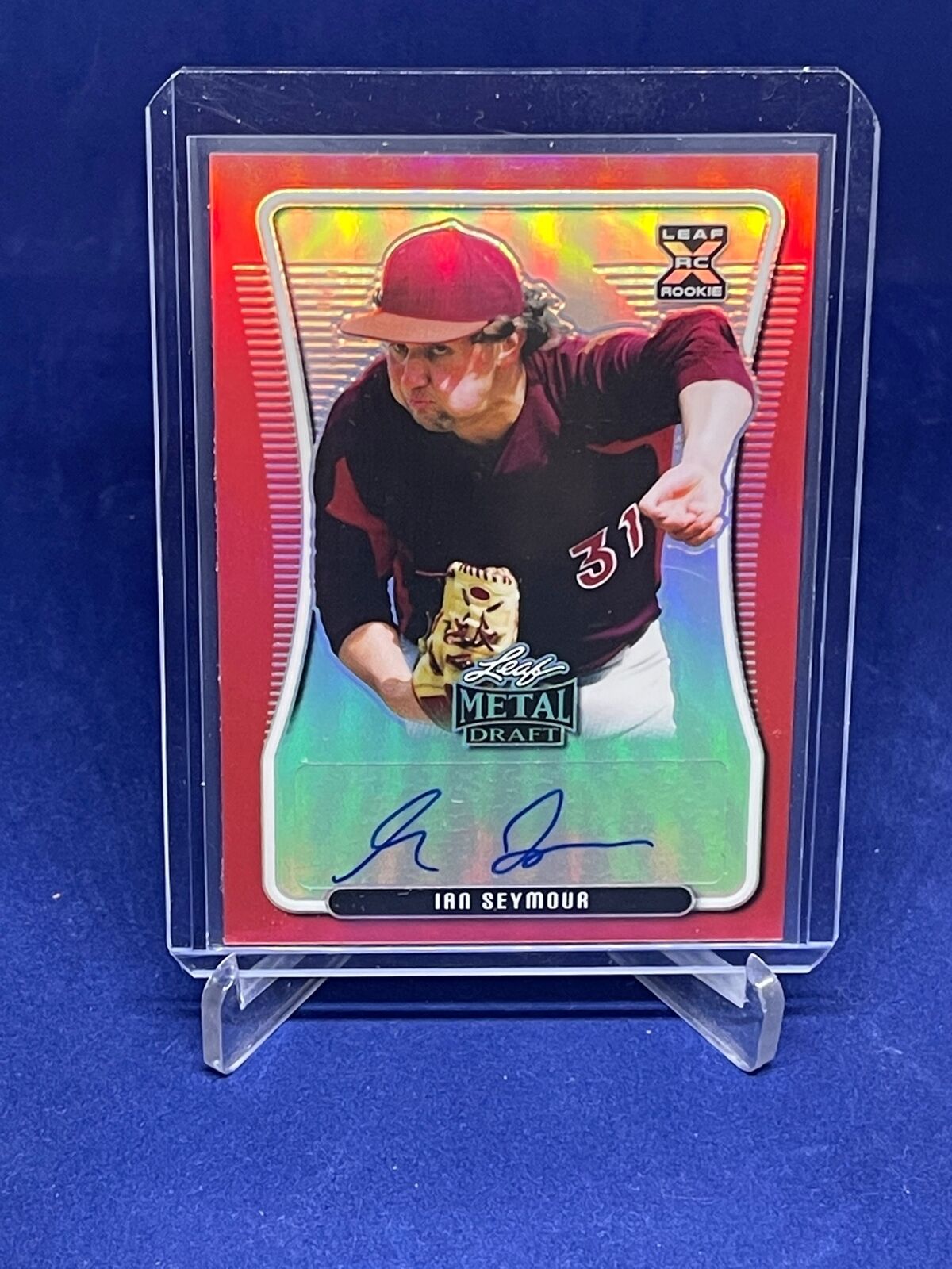 IAN SEYMOUR 2020 LEAF METAL DRAFT RED REFRACTOR AUTO PROSPECT #D 4/5