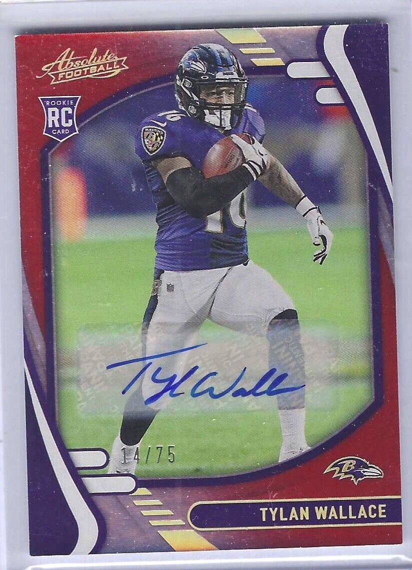 TYLAN WALLACE 2021 PANINI ABSOLUTE RED SPECTRUM ROOKIE AUTO RC #D 14/75