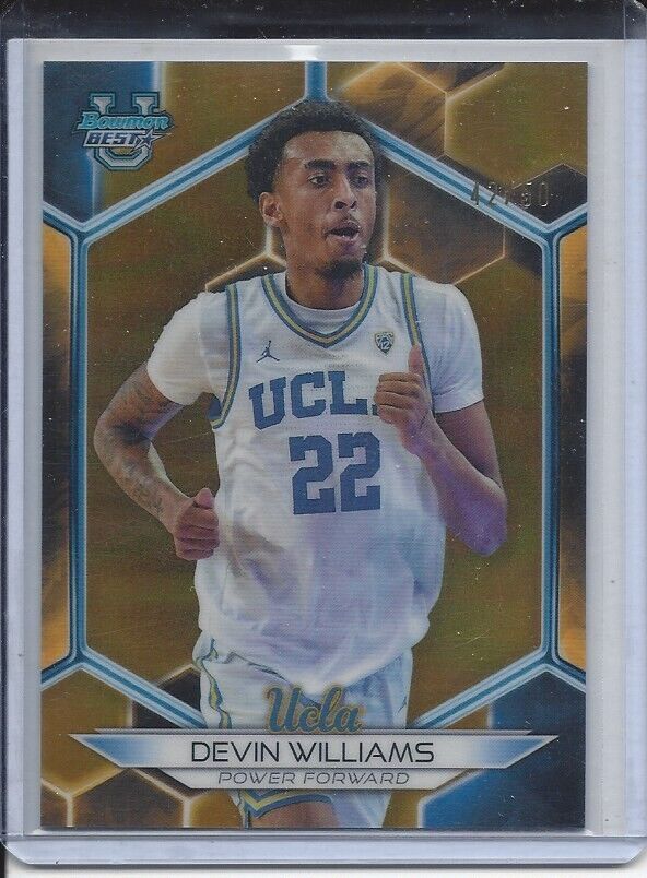 DEVIN WILLIAMS 2023 BOWMANS BEST GOLD UCLA REFRACTOR #D /50