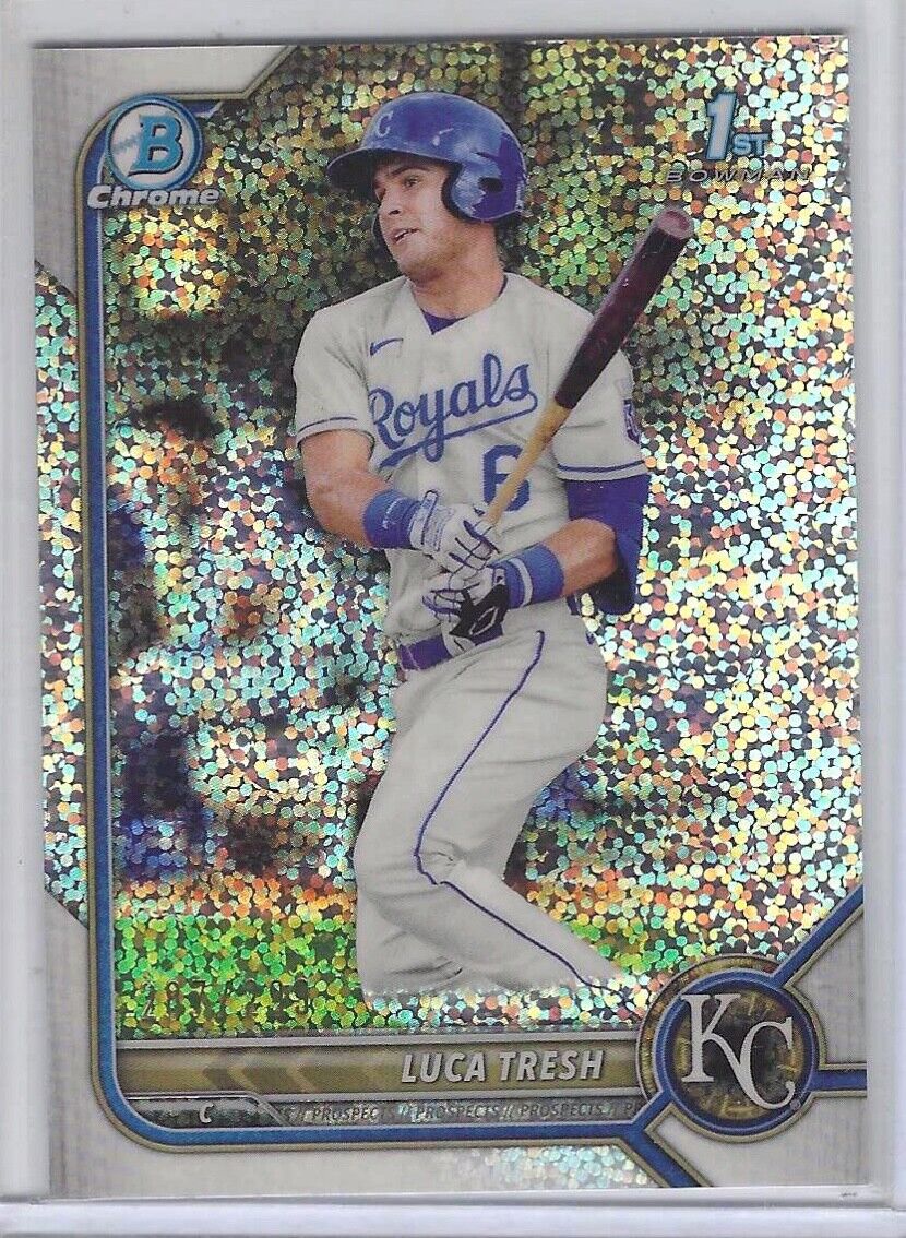 LUCA TRESH 2022 BOWMAN CHROME WHITE SPARKLE REFRACTOR 1ST PROSPECT #D 287/299