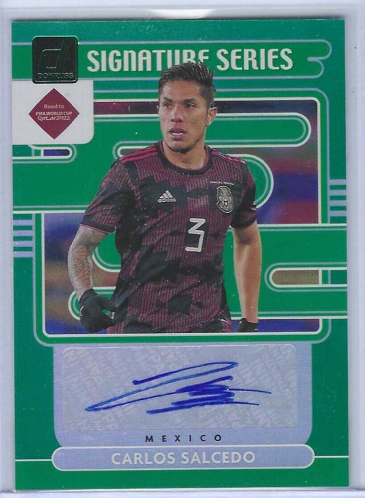 CARLOS SALCEDO 2021-22 DONRUSS ROAD TO QATAR GREEN SIGNATURE SERIES AUTO #SS-CSL
