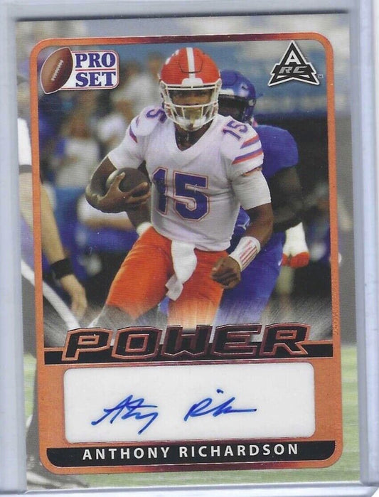 ANTHONY RICHARDSON 2021 LEAF PRO SET GOLD FOIL POWER ROOKIE AUTO RC #BA-AR1