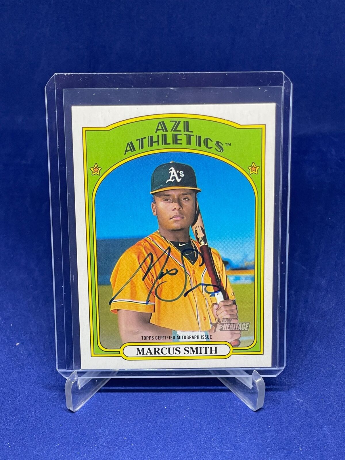 MARCUS SMITH 2021 TOPPS HERITAGE MINORS ON CARD AUTO PROSPECT