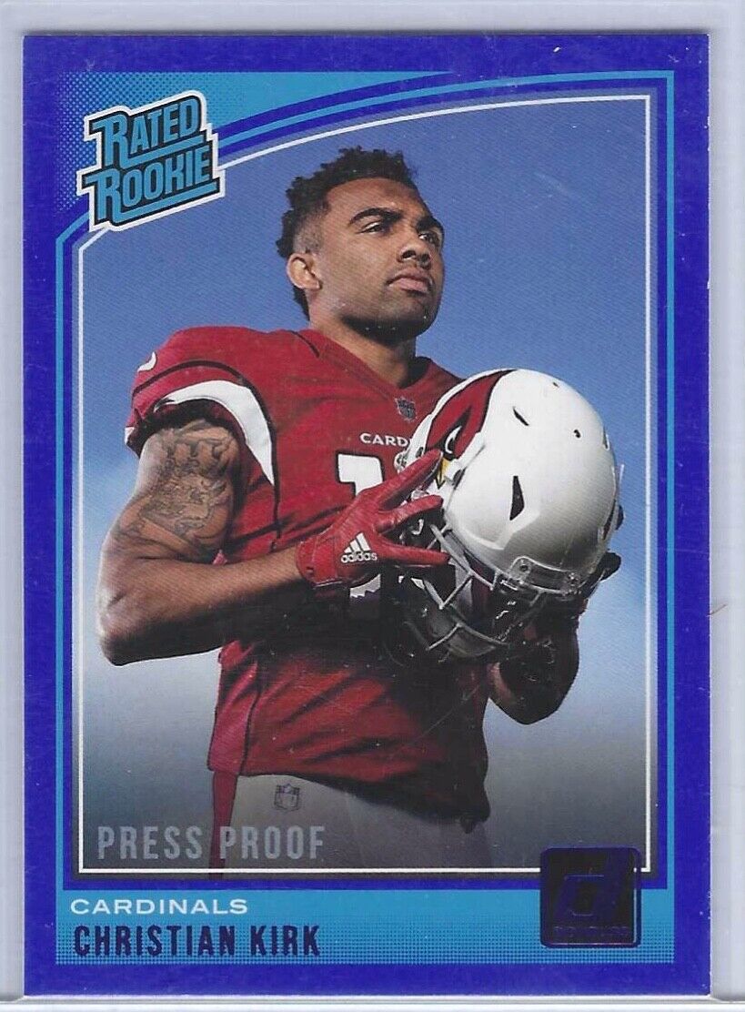 CHRISTIAN KIRK 2018 PANINI DONRUSS BLUE PRESS PROOF RATED ROOKIE RC #313