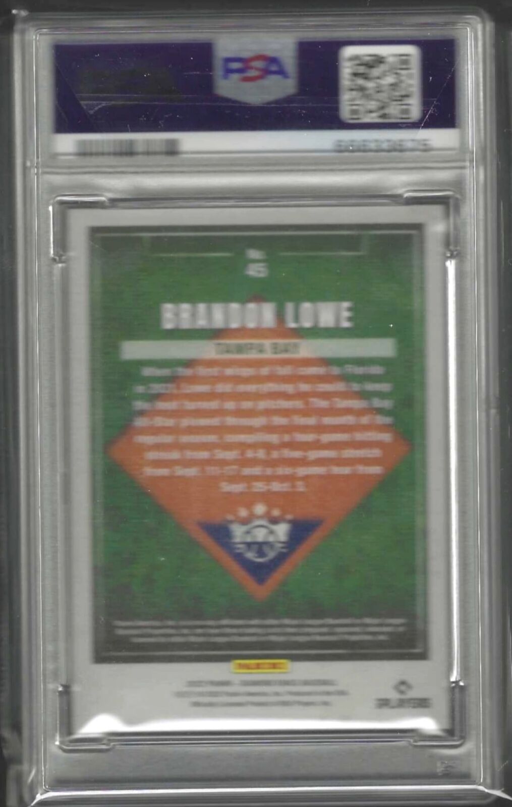 BRANDON LOWE 2022 PANINI DIAMOND KINGS MASTERPIECE 1/1 PSA 10 GEM MINT POP 1/1