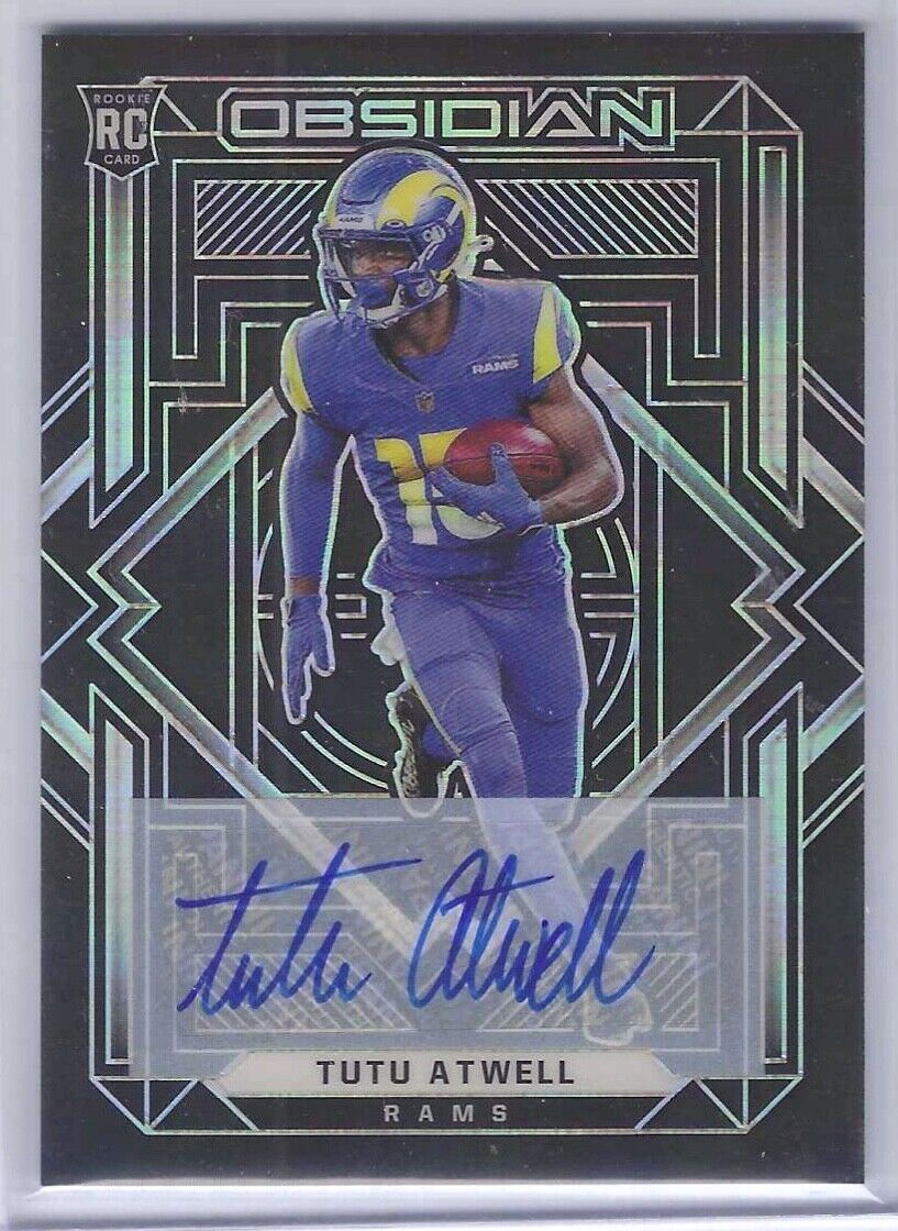 TUTU ATWELL 2021 PANINI OBSIDIAN SILVER ETCH ROOKIE AUTO RC #D 170/199