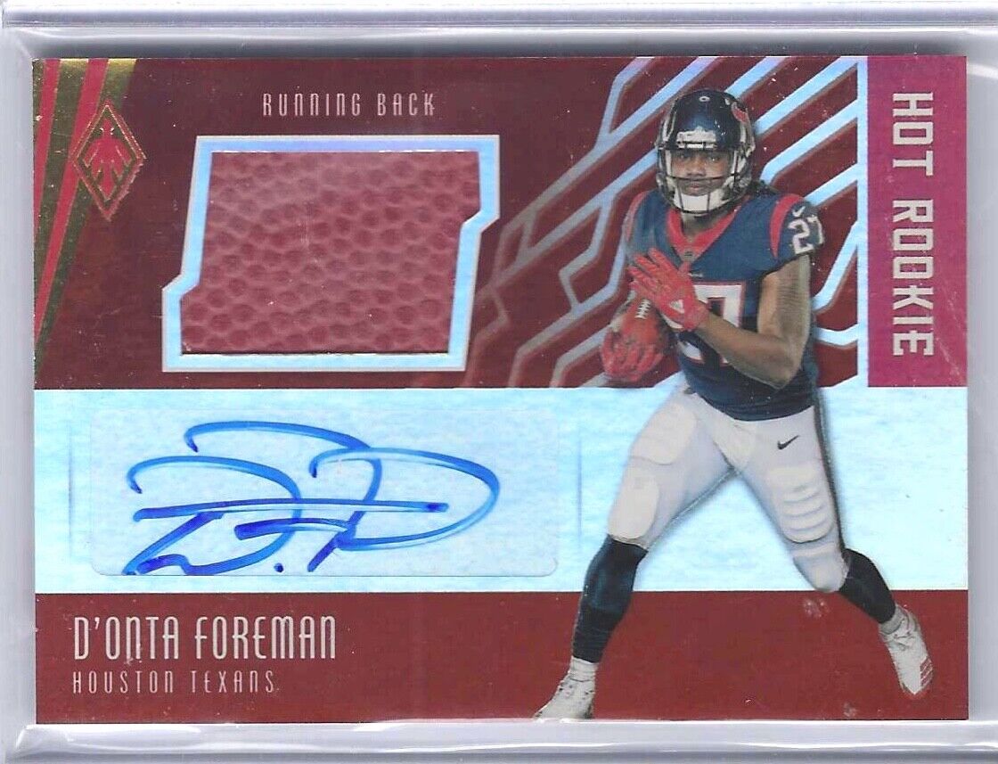 D'ONTA FOREMAN 2017 PANINI PHOENIX HOT ROOKIE BALL PATCH AUTO RC #D /299