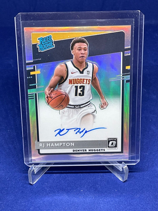 RJ HAMPTON 2020-21 PANINI DONRUSS OPTIC RATED ROOKIE HOLO PRIZM AUTO #174