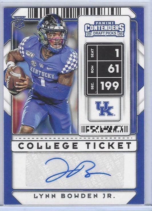 LYNN BOWDEN JR 2020 PANINI CONTENDERS DRAFT PICKS COLLEGE TICKET AUTO RC #132