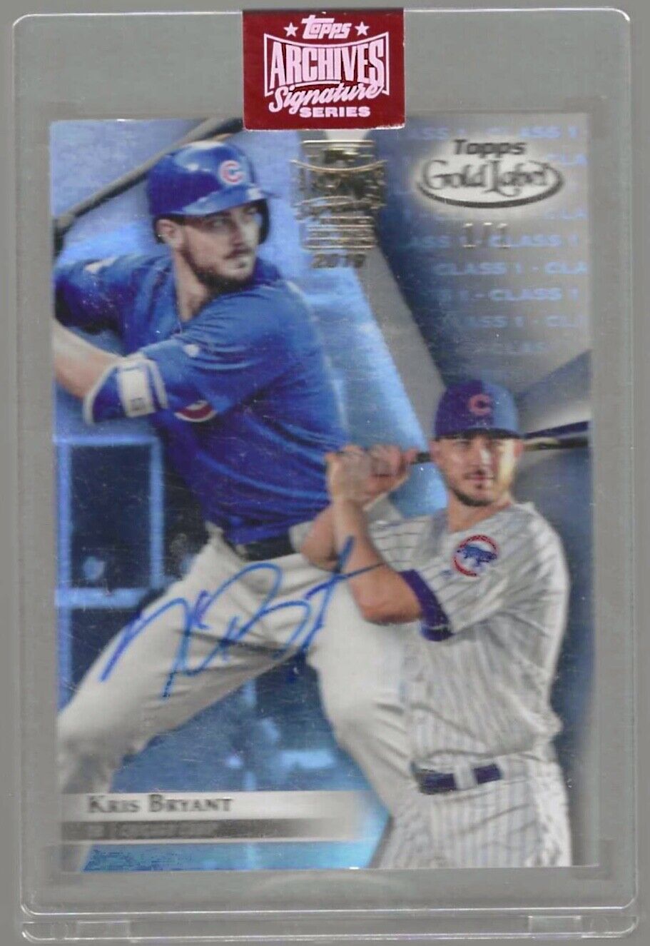KRIS BRYANT 2018 TOPPS ARCHIVES SIGNATURES SERIES ENCASED ON CARD AUTO #D 1/1
