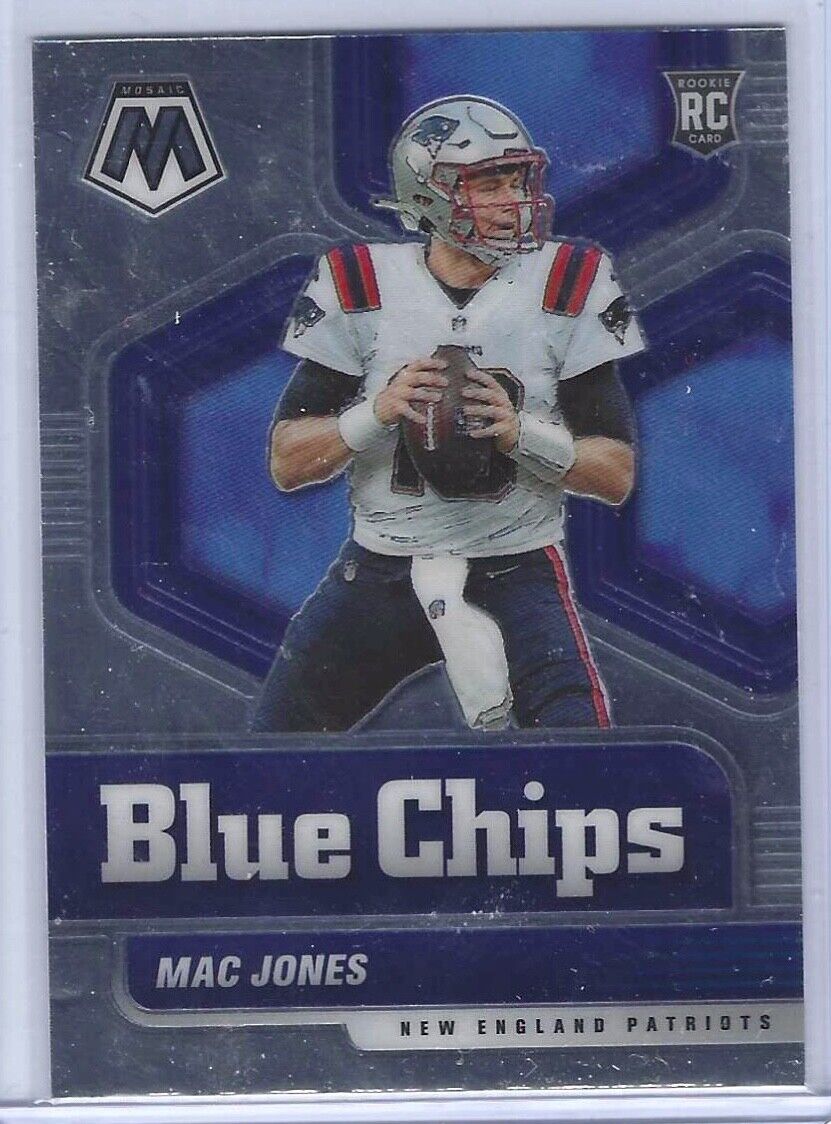 MAC JONES 2021 PANINI MOSAIC BLUE CHIPS INSERT RC #5