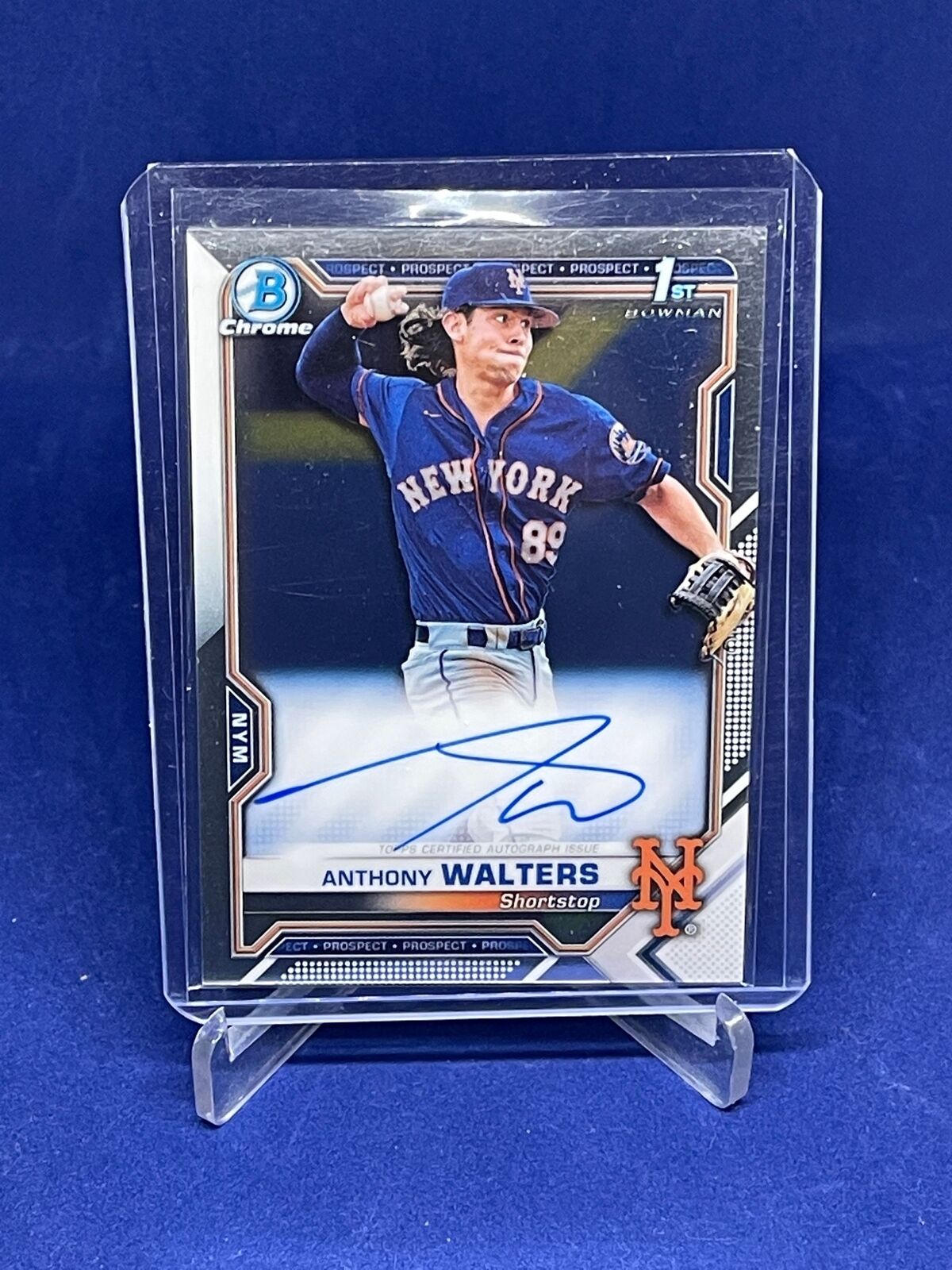 ANTHONY WALTERS 2021 BOWMAN CHROME 1ST ON CARD AUTO PROSPECT
