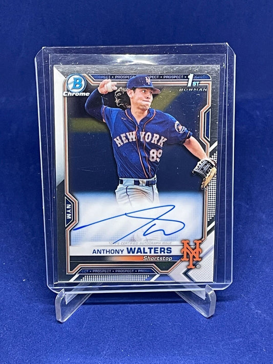 ANTHONY WALTERS 2021 BOWMAN CHROME 1ST ON CARD AUTO PROSPECT
